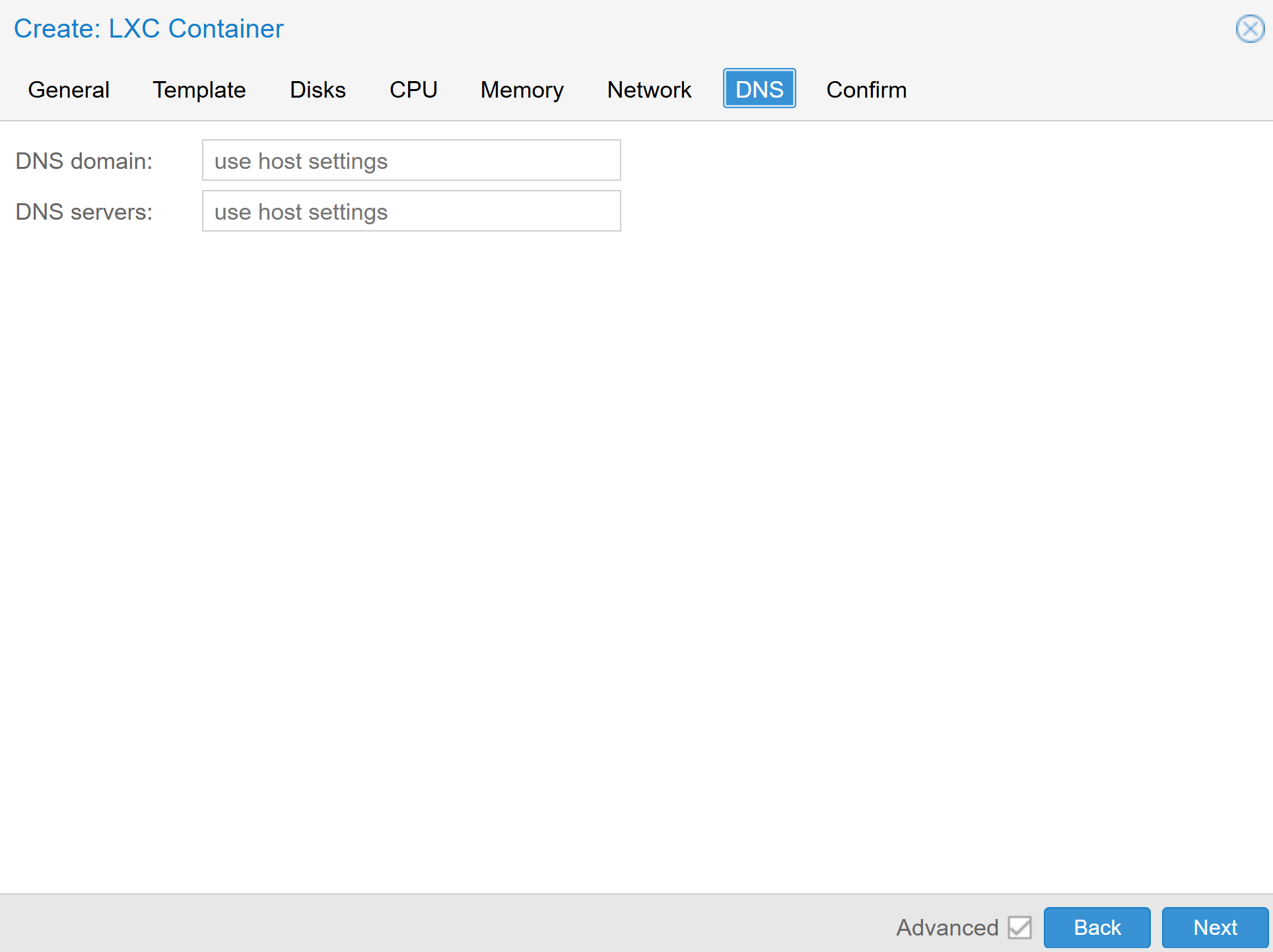Create LXC Container: DNS